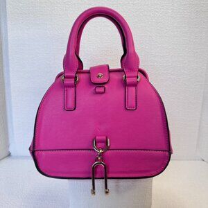 Charming Charlie Pink Dome Satchel Handbag - Oyster Opening - Missing Strap